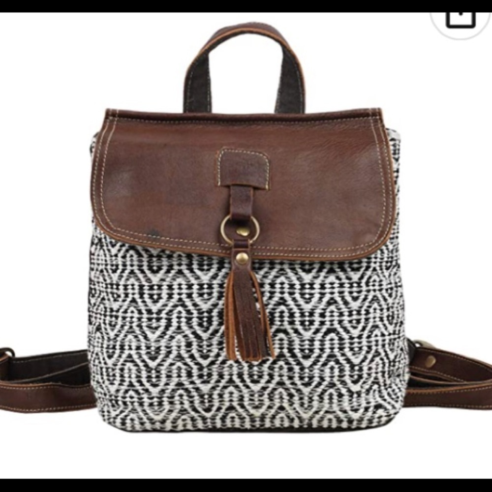 Myra Bag Leffi's Upcycled Canvas & Leather Backpack S-1567